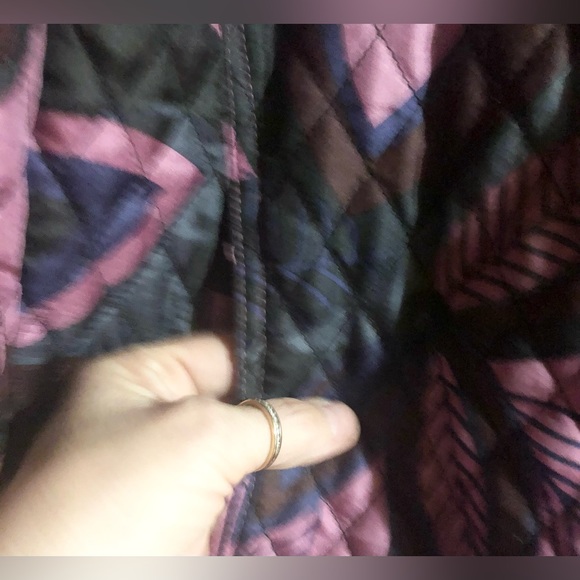 Silk-land Jacket Sz XL Silk Purple Button Down Trucker Quilted Warm Winter - Picture 15 of 15